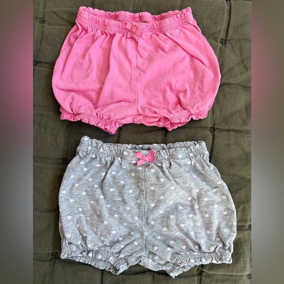 Lot of 7 girls’ cotton bubble shorts, pink and green, 18mo - Picture 3 of 10